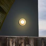 MARSET udendørs LED-væglampe Roc, Ø 14 cm, hvid/gennemsigtig