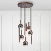 Paul Neuhaus LED-hængelampe Bowl, Ø 63 cm, brun/grå