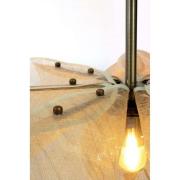 Hængelampe Styrka, Ø 63 cm, messing/beige, bananfiber