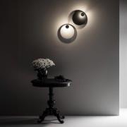 Knikerboker LED-væglampe Pois, sort, Ø 25 cm, dæmpbar