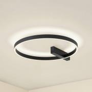 Lucande LED-loftslampe Isalin, 60 cm, sort, CCT, dæmpbar