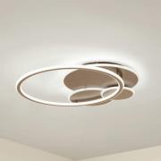 Lucande LED-loftslampe Circulo, kaffebrun, CCT, dæmpbar