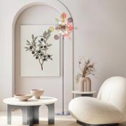 Gulvlampe Explosion, glas, pastelfarvet, krom, G9