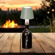 LED-flaskelampe Fiocco, salviegrøn, CCT, IP54, dæmpbar