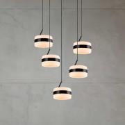 LED-pendellampe Dios, sort, Ø 45 cm, CCT, 5 lyskilder
