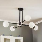 Loftlampe Major, sort, 6 lyskilder