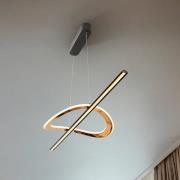 LED-hængelampe Enora, sort/guldfarvet, længde 120 cm, CCT