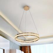 LED-pendellampe Lorian, guldfarvet, Ø 60 cm, metal