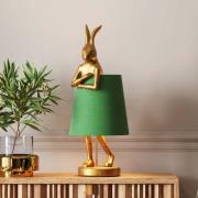 KARE bordlampe Animal Rabbit, guld/grøn, 68 cm, E14