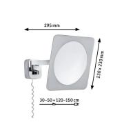 Paulmann LED-vægspejl Bela, krom, IP44, stik