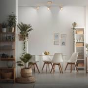 Loftspot Tapp, beige, længde 48 cm, 3 lyskilder, metal GU10