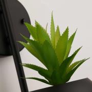 Væglampe Makarius, sort/hvid, glas, planteampel