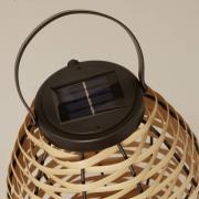 Solar-LED-terrasselampe Netan, brun, rattan, 23 cm, IP44