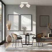 Suerte loftlampe, cremehvid, hørtekstil, 2 lyskilder