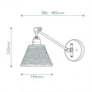 Væglampe Arti, messingfarvet/natur, Rattan, Stål