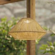 Lindby LED-solcellelampe til ophæng, Austas, beige, Ø 50 cm, USB, IP54