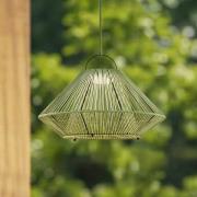 Lindby LED-solcellelampe Austas, grøn, Ø 50 cm, USB, IP54