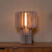 Bordlampe Rollo, taupe, højde 35 cm, filt/glas/metal