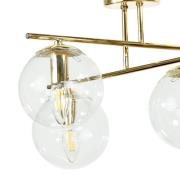 Loftlampe Zoe, guldfarvet, længde 51 cm, glas, 4 lyskilder