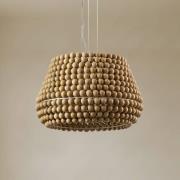 Lucande Melori hængelampe, træ, naturfarvet, Ø 51 cm, E27