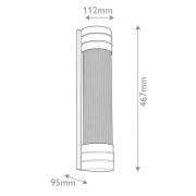 Væglampe WILLARD, bronze, højde 47 cm, metal/glas, 2x E14