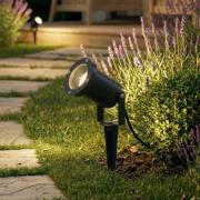 Lindby spot med jordspyd Nielas, 3-pak, antracit, stik