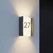 Lindby udendørs LED-væglampe Selqa, husnummer, antracit, IP65