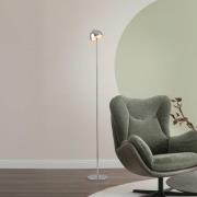 SCHÖNER WOHNEN LED-akku-gulvlampe Bellies krom, IP54 3.000K