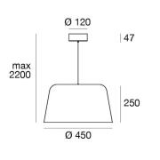 LED-hængelampe Delfi_P, sort, Ø 45 cm, metal