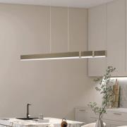 LED-hængelampe Vayana, greige, længde 189 cm, CCT Touchdimmer