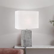 Bordlampe Amiens, hvid/nikkel, højde 50 cm Linned/metal