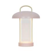 LED-batteridrevet bordlampe Mirano, støvrosa, højde 29 cm, metal
