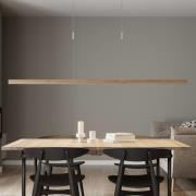 Quitani LED-pendellampe Nora, naturlig eg, længde 158 cm