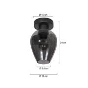 Loftlampe Bloeba, sort/røggrå, Ø 15 cm, glasdråber