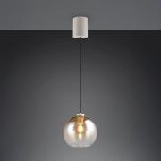 Hængelampe Liora, ravfarvet, Ø 25 cm, glas, E27