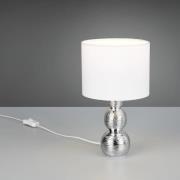 Bordlampe Lova, hvid/sølv, højde 29 cm, glas/keramik E27