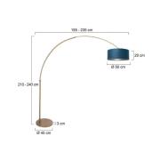 Bue-gulvlampe Sparkled Light bronze/blå, 240 cm, velour