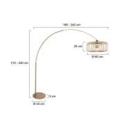 Bue-gulvlampe Sparkled Light bronze/brun, 240 cm, træ