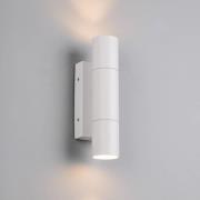 Udendørs væglampe Yamuna, hvid mat, højde 23 cm, metal, IP65