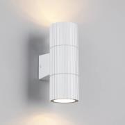 Udendørs væglampe Parana, hvid mat, højde 16 cm, metal, 2 lyskilder.