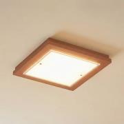 Loftlampe Tally, bredde 32 cm, terrakotta, træ, E27