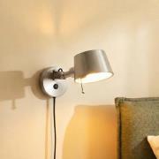 Lucande væglampe Silka, 14 cm, nikkel, fleksibel, stik