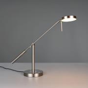 LED-bordlampe Monza, nikkelfarvet, højde 52 cm, metal