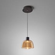 Bover LED-hængelampe Drep S/01, ravfarvet, glas, 2.700 K