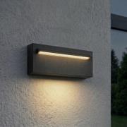 Lucande udendørs LED-væglampe Joril, 25 cm, sort, IP65