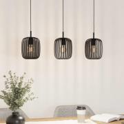 Hængelampe Romazzina, sort, længde 90 cm, 3 lyskilder, metal