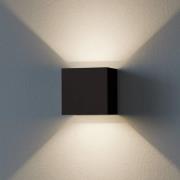 Udendørs LED-væglampe Calpino 3, sort, bredde 10 cm, 2 lyskilder.