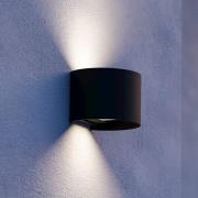 Udendørs LED-væglampe Calpino 3, sort, bredde 14 cm, 2 lyskilder