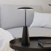 LED-akkulampe Piccola, sort, højde 28 cm, metal, IP54