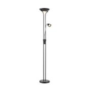 LED-uplight Modu, sort, LED-læselampe, højde 180 cm, dæmpbar.